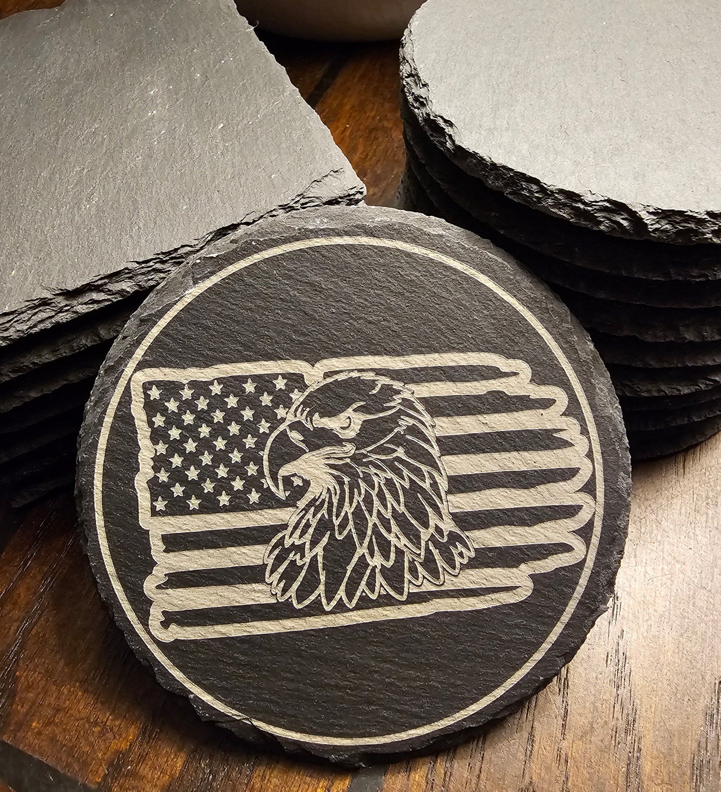 Old Glory & Eagle round (4-pack)